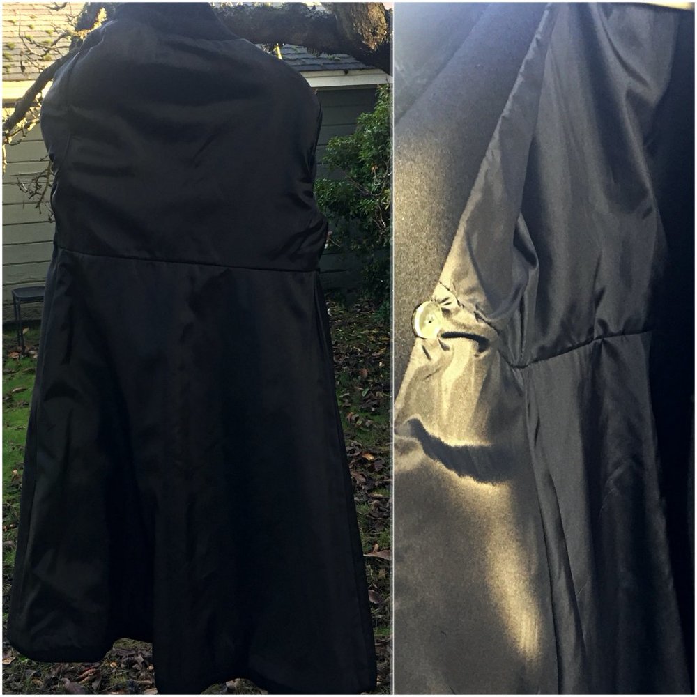 EX+ VTG 30s Style WOOL COAT Faux Fur Cuffs Oversize Collar Fit & Flare STUNNING - Picture 10 of 15